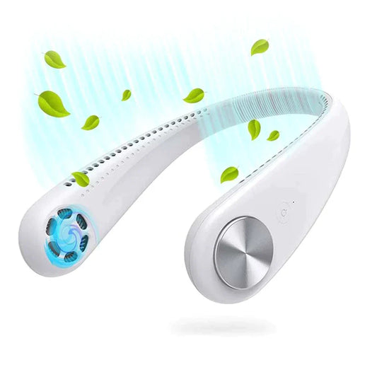 6 Types Summer Air Cooling Neck Fan Leafless Hanging Neck Fan Bladeless Ventilator USB Rechargeable Neckband Fans Air Cooler