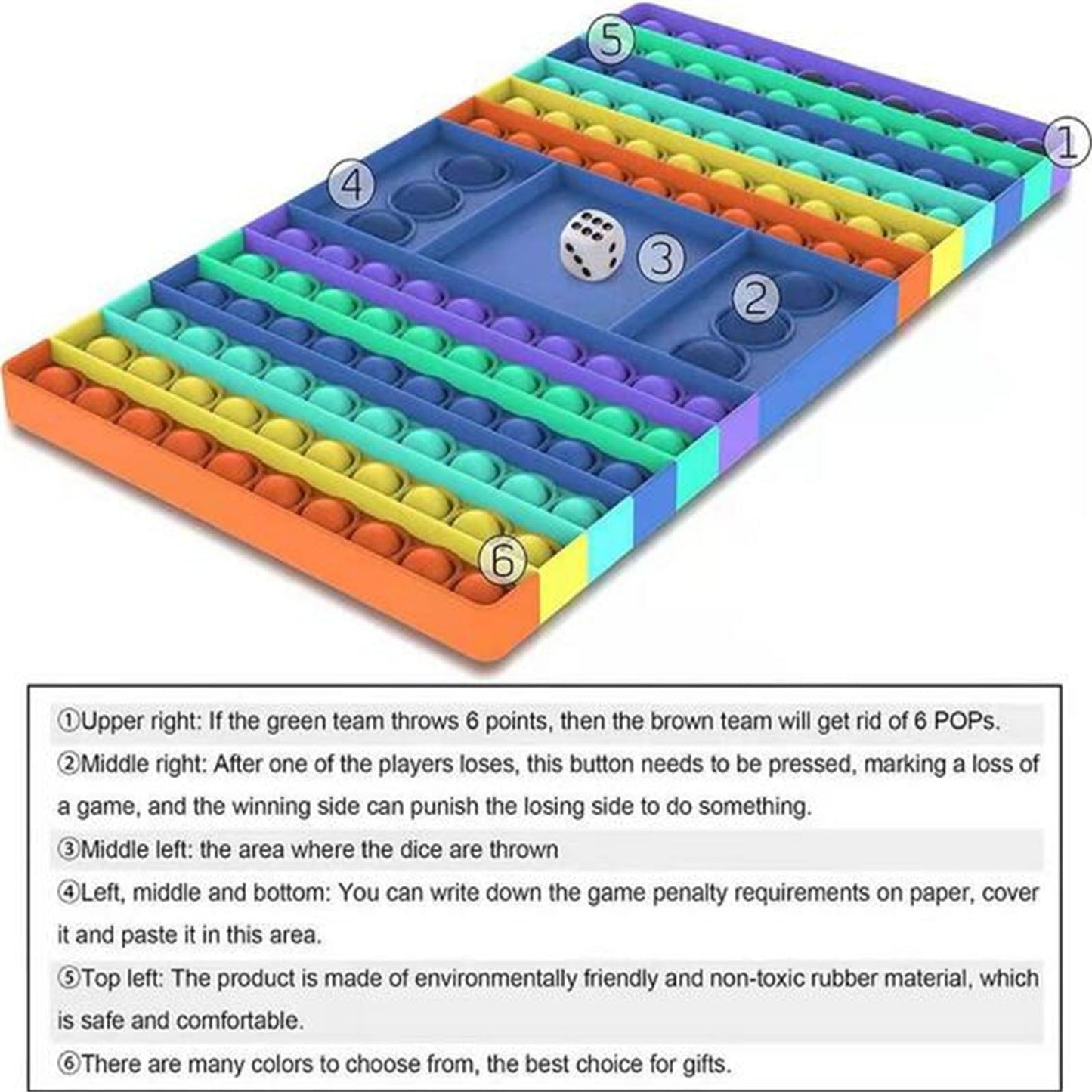 Silicone Big P ps It Game Chess Push Bubble Gadget Toys Rainbow Popper Fidget Toys Special Needs Of Autism Relieve Stress P pit