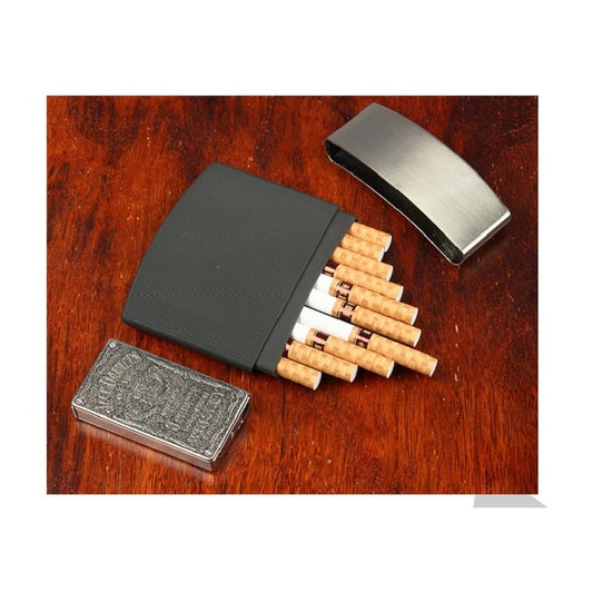 Metal Cigarette Case Ultra-thin 10 Packs of Cigarette Box Waterproof and Pressure-proof Portable Cigarette Accessories for Men
