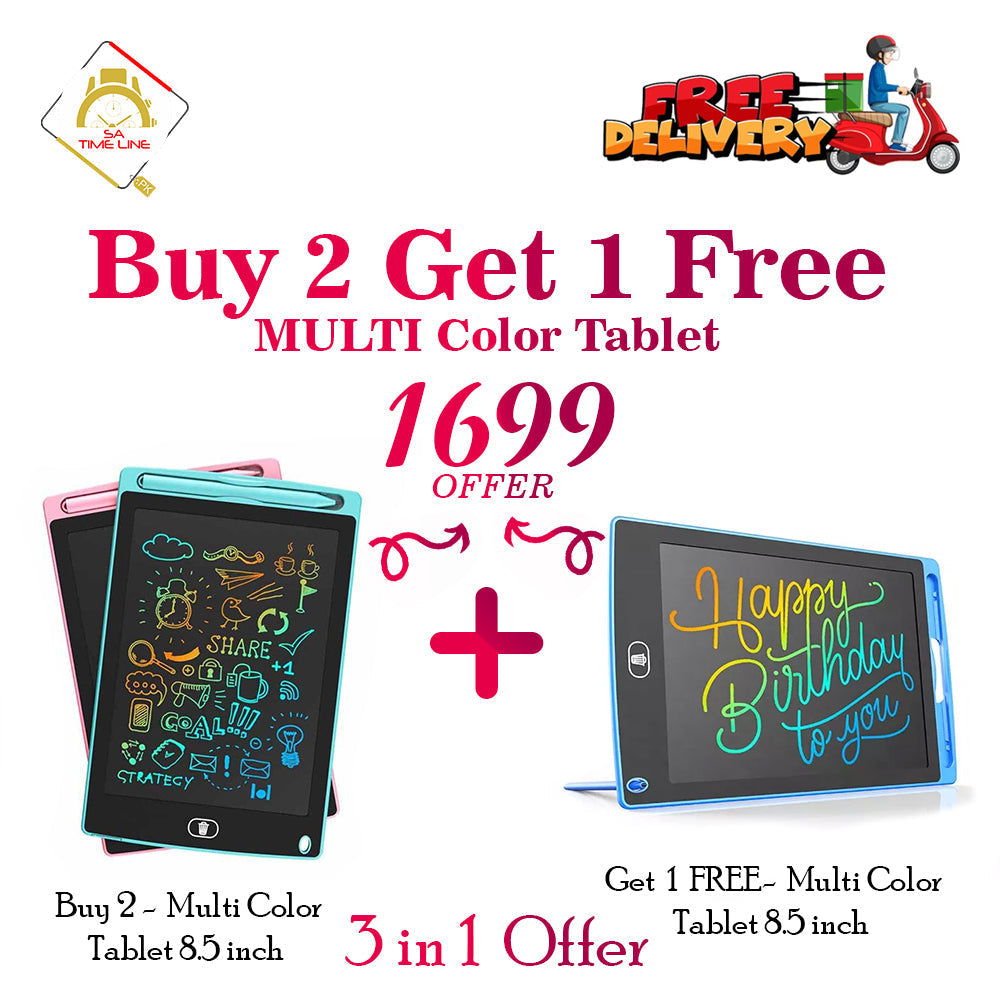 Delight Deals - Buy 2 Tablets Get 1 Free Drawing Tablet 8.5" LCD Colorful Writing Tablet Electronics Graphic Board Ultra-thin Portable Handwriting Pads Kids Gifts
